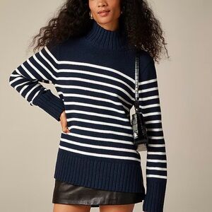 J. Crew Cotton Turtleneck in Stripe M